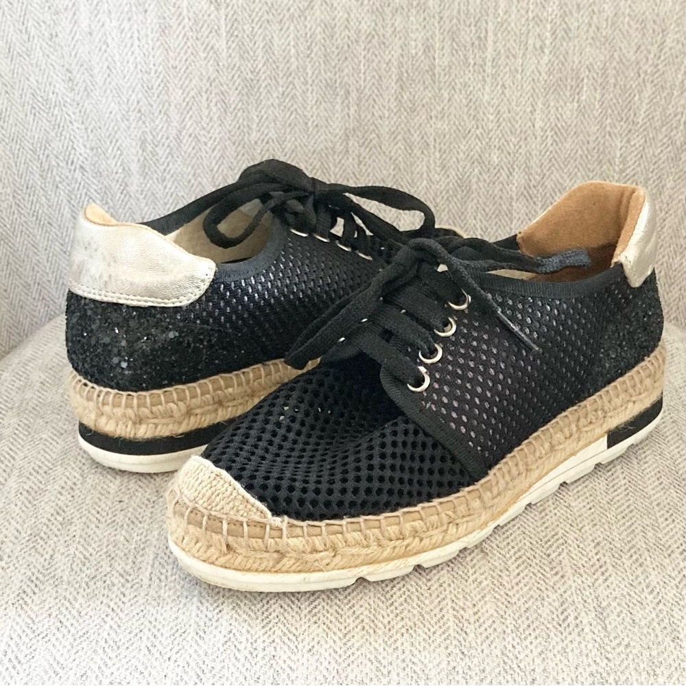 Black Tan Espadrille Sneakers Shoes